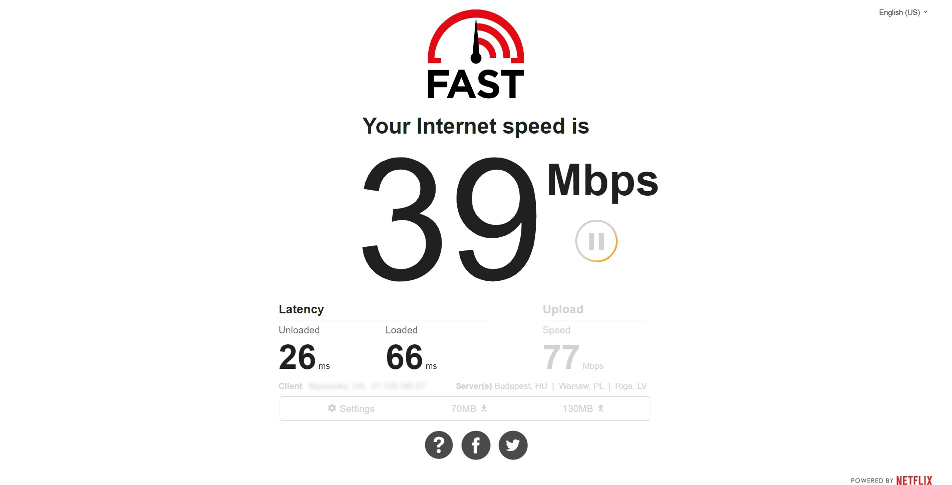 Тест скорости интернета (speed test)