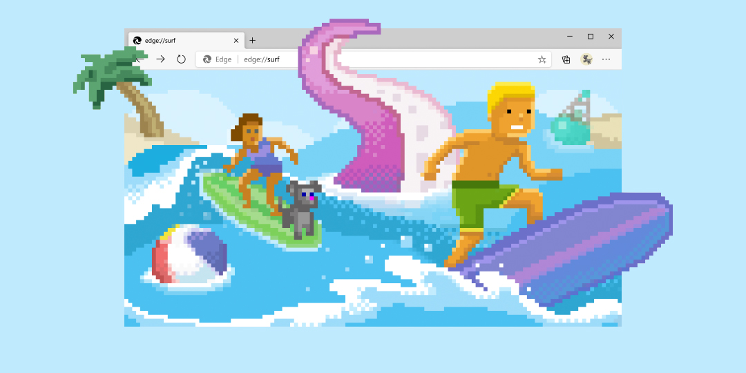 В браузере Microsoft Edge появилась мини-игра про сёрфинг
