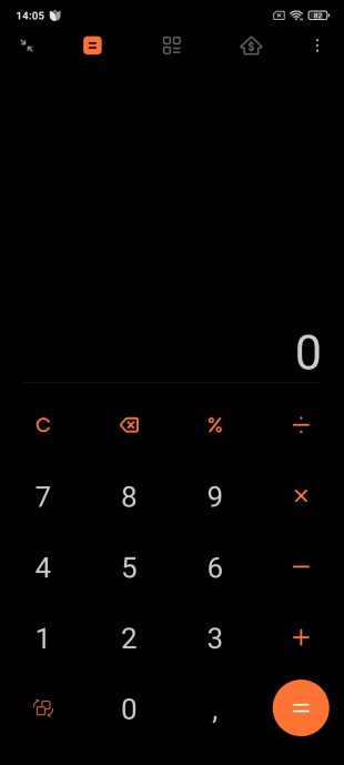 MIUI 12: калькулятор