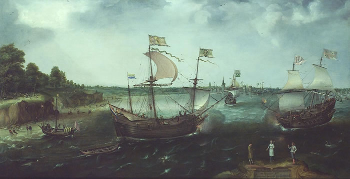 Картина Корнелиса Класа ван Вирингена «Нападение английского приватира на голландцев»