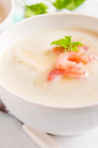 Суп с кокосовым молоком и креветками