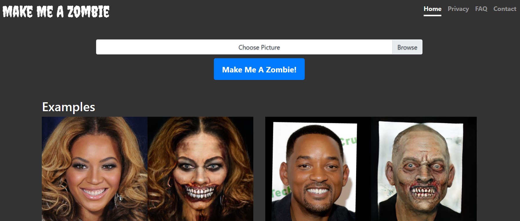 Make Me A Zombie — сайт, который превратит вас в зомби