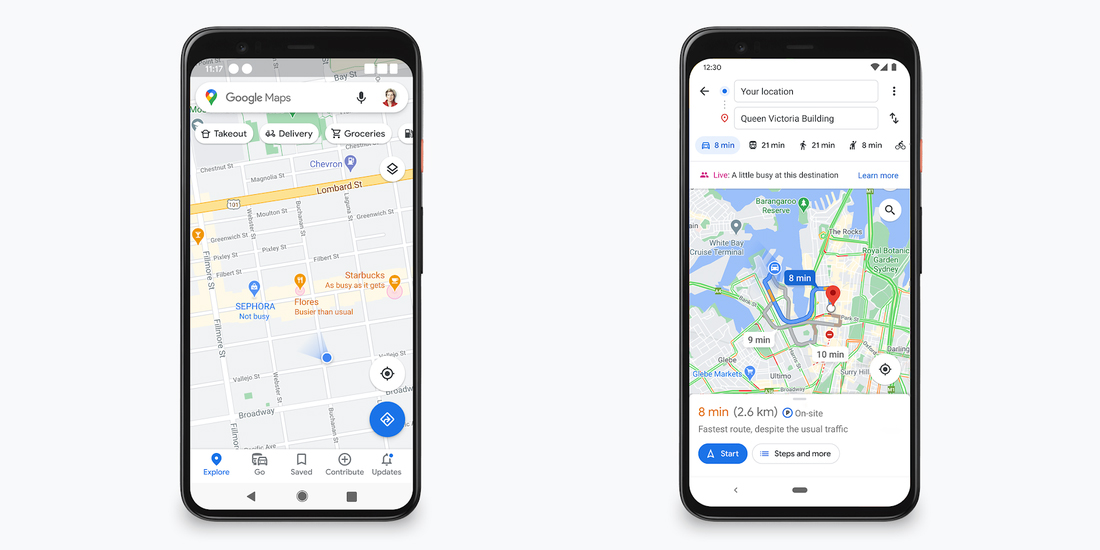 «Google Карты» будут показывать загруженность мест в реальном времени