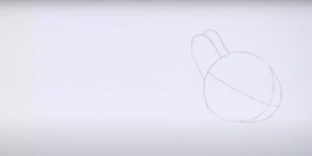 Как нарисовать кролика: обозначьте уши