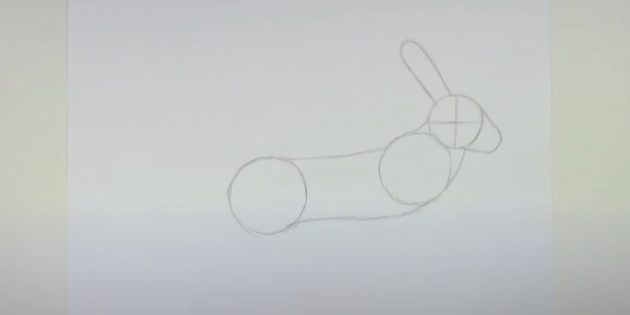 Как рисовать зайца: соедините круги