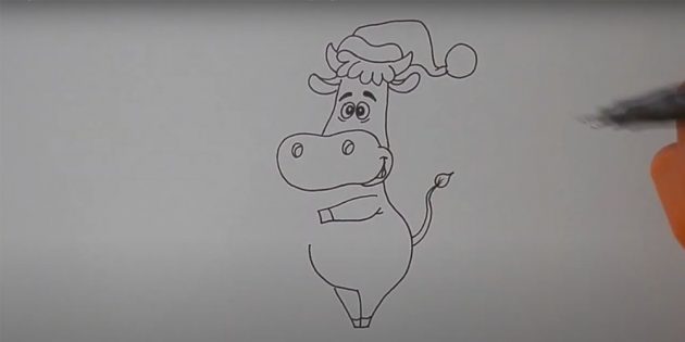 Как нарисовать корову: добавьте нижние ноги и хвост