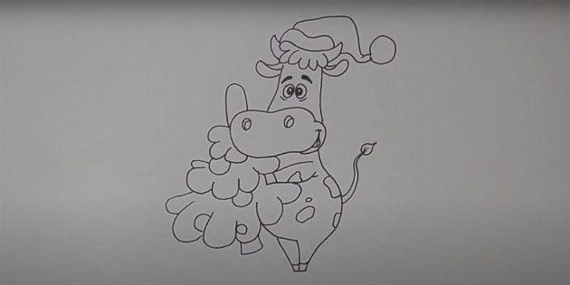 Как нарисовать корову: нарисуйте ёлку