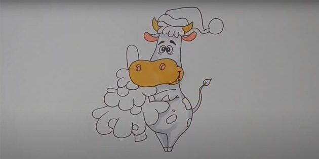 Как нарисовать корову: добавьте тени