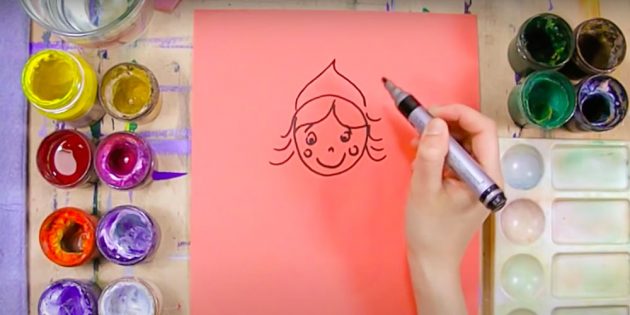 Как нарисовать Снегурочку: нарисуйте лицо