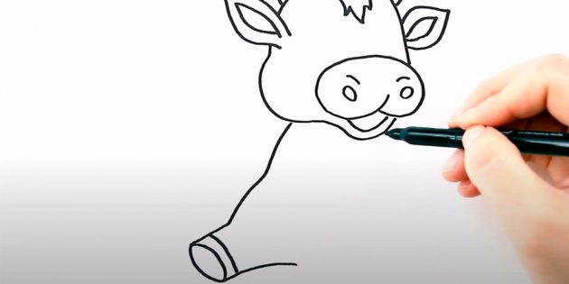 Как нарисовать бычка: нарисуйте ногу