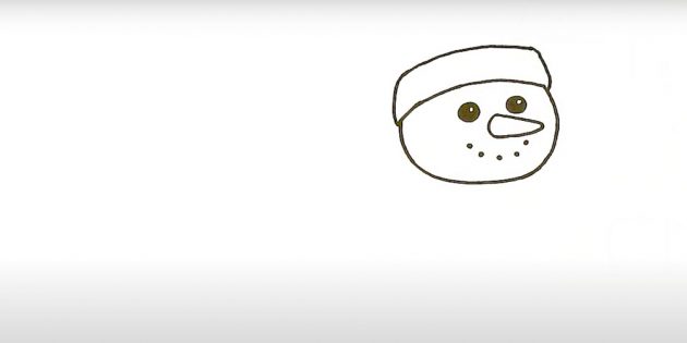 Как нарисовать снеговика: нарисуйте контур головы