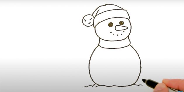 Как нарисовать снеговика: нарисуйте туловище