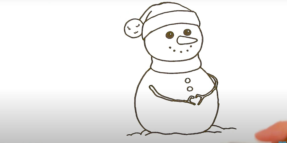 Как Нарисовать Снеговика поэтапно на Новый год? Новогодние рисунки для детей.