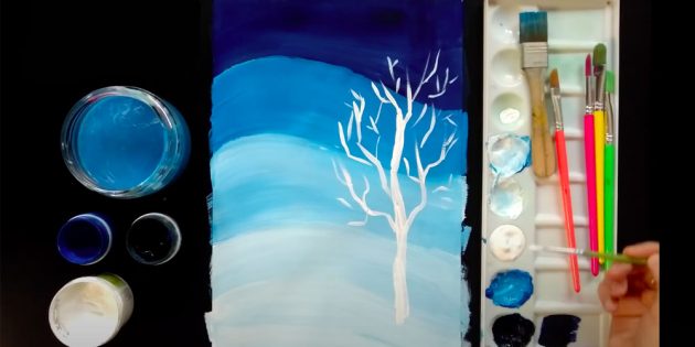 Как нарисовать зиму: изобразите дерево