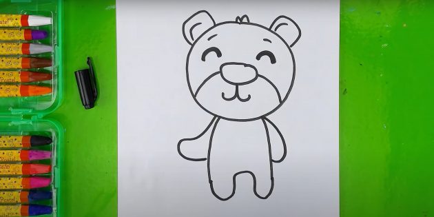 Как нарисовать медведя: Нарисуйте передние лапы
