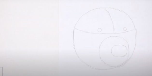 Как нарисовать медведя: Нарисуйте круг и овал