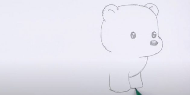 Как нарисовать медведя: Нарисуйте вторую лапу