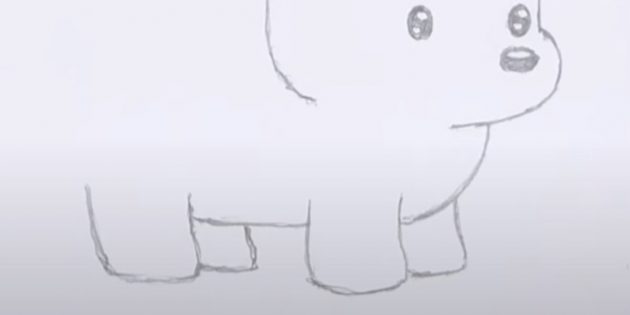 Как нарисовать медведя: Нарисуйте задние лапы