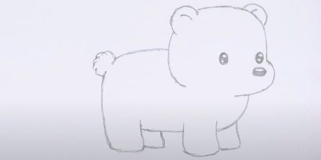 Как нарисовать медведя: Нарисуйте спину и хвост