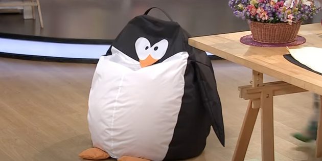 Кресло-мешок в виде пингвина своими руками