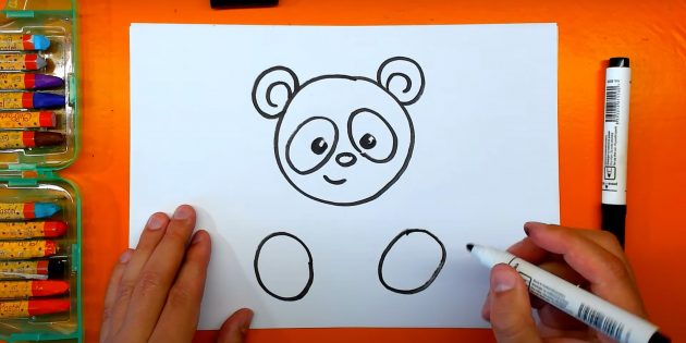 Как нарисовать медведя: Нарисуйте овалы