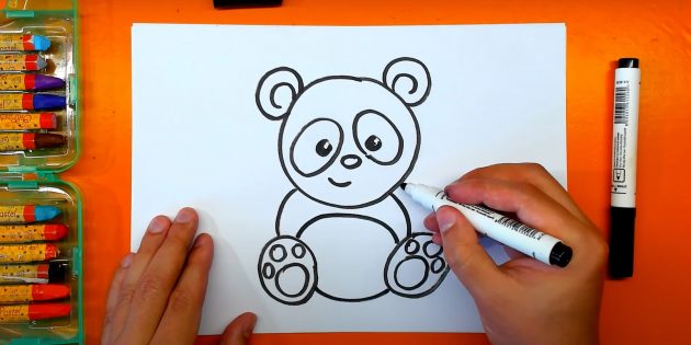 Как нарисовать медведя: Нарисуйте живот