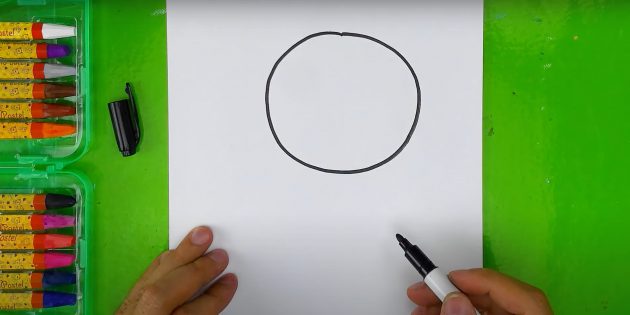 Как нарисовать медведя: Наметьте круг