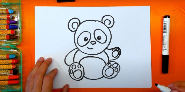 Как нарисовать медведя: Нарисуйте лапы
