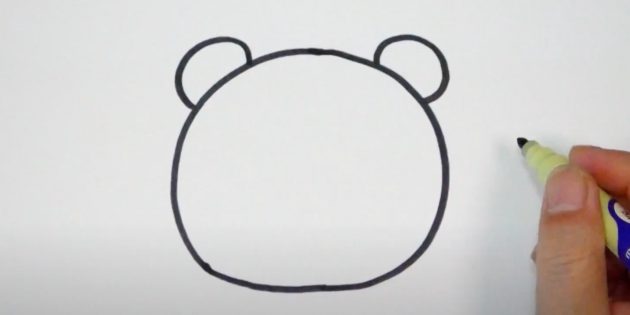 Как нарисовать медведя: Нарисуйте уши