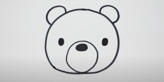 Как нарисовать медведя: Нарисуйте нос