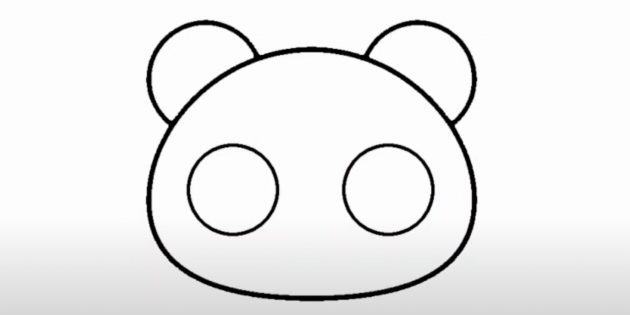 Как нарисовать медведя: Нарисуйте глаза и уши