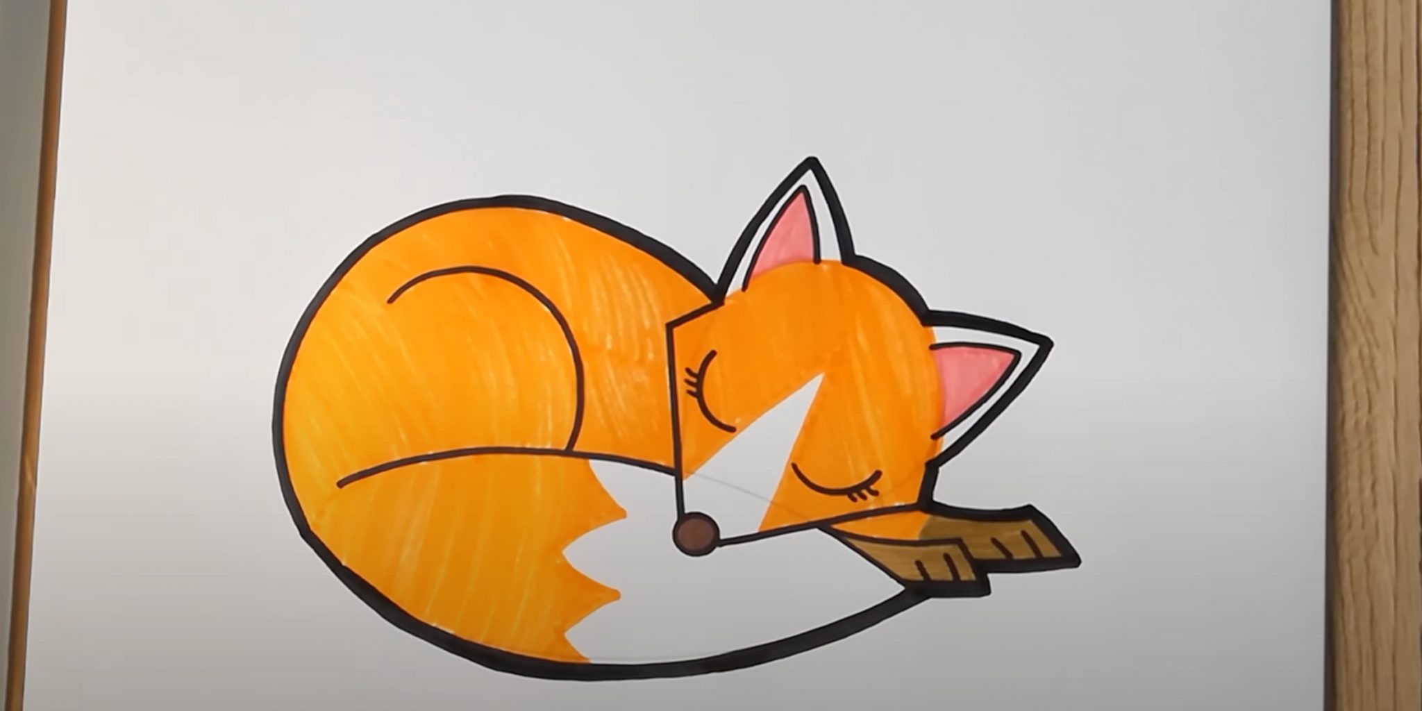 Как нарисовать лисичку из тик тока из бумаги