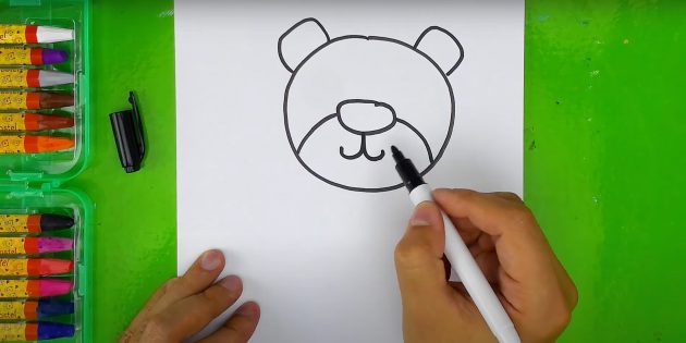 Как нарисовать медведя: Изобразите рот