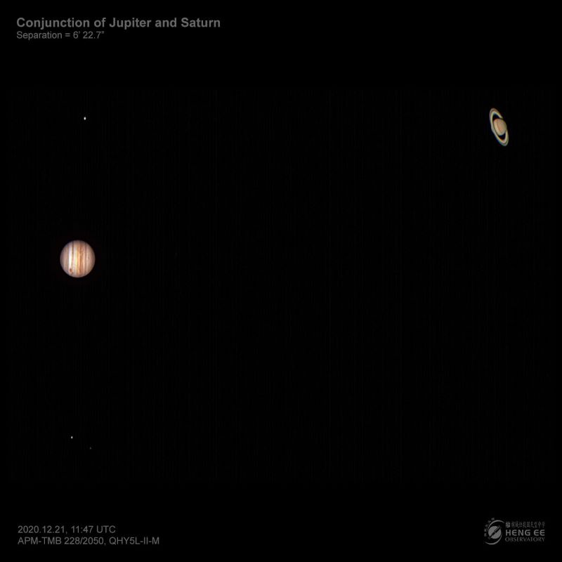 Фото: Юпитер и Сатурн сблизились на звёздном небе