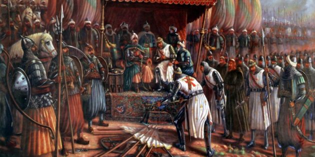 «Саладин и Ги де Лузиньян после битвы при Хаттине в 1187 году», картина Саида Тасина