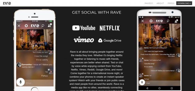 Сайты для совместного просмотра фильмов: Rave