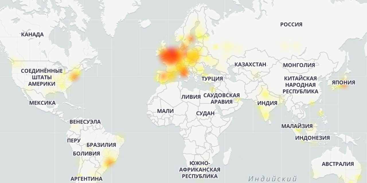 Карта сбоев ютуб сегодня