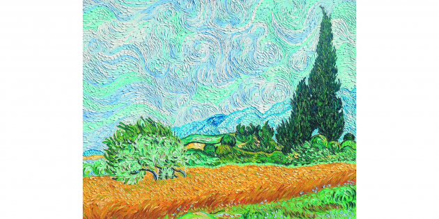 Постимпрессионизм: Винсент Ван Гог, «Пшеничное поле с кипарисом»