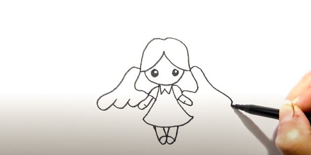 Как нарисовать ангела: нарисуйте крылья