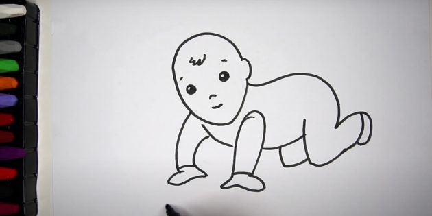 Как нарисовать ребёнка: нарисуйте ладони 
