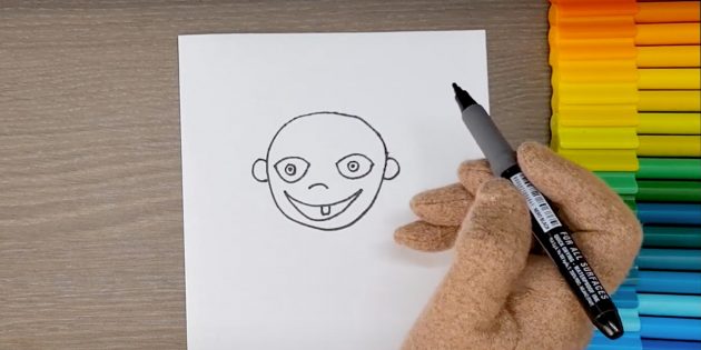 Как нарисовать ребёнка: округлите голову и нарисуйте уши