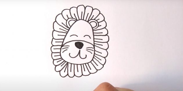 Как нарисовать льва: Нарисуйте гриву