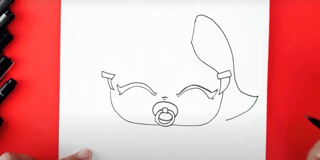 Как нарисовать ребёнка: нарисуйте волосы справа