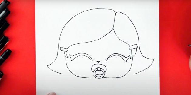Как нарисовать ребёнка: нарисуйте волосы слева