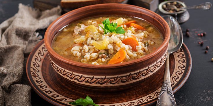 Говяжий суп с перловкой и грибами — Fanilla
