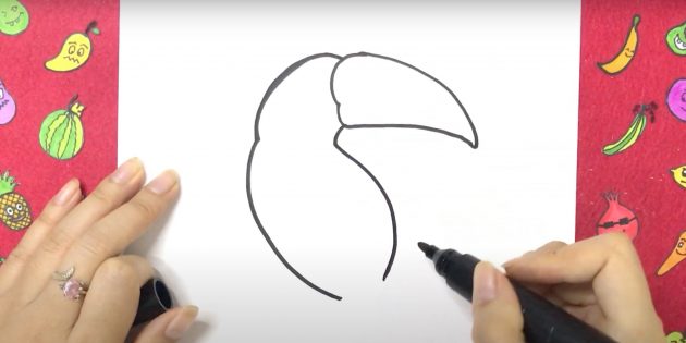 Как нарисовать попугая: Нарисуйте тело и голову