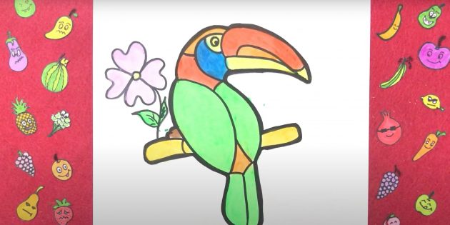 Как нарисовать попугая: Растушуйте пастель