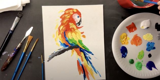 Как нарисовать попугая: Добавьте яркие оттенки