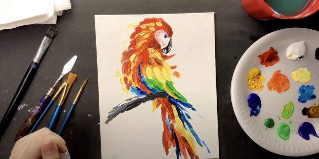 Как нарисовать попугая: Добавьте тени