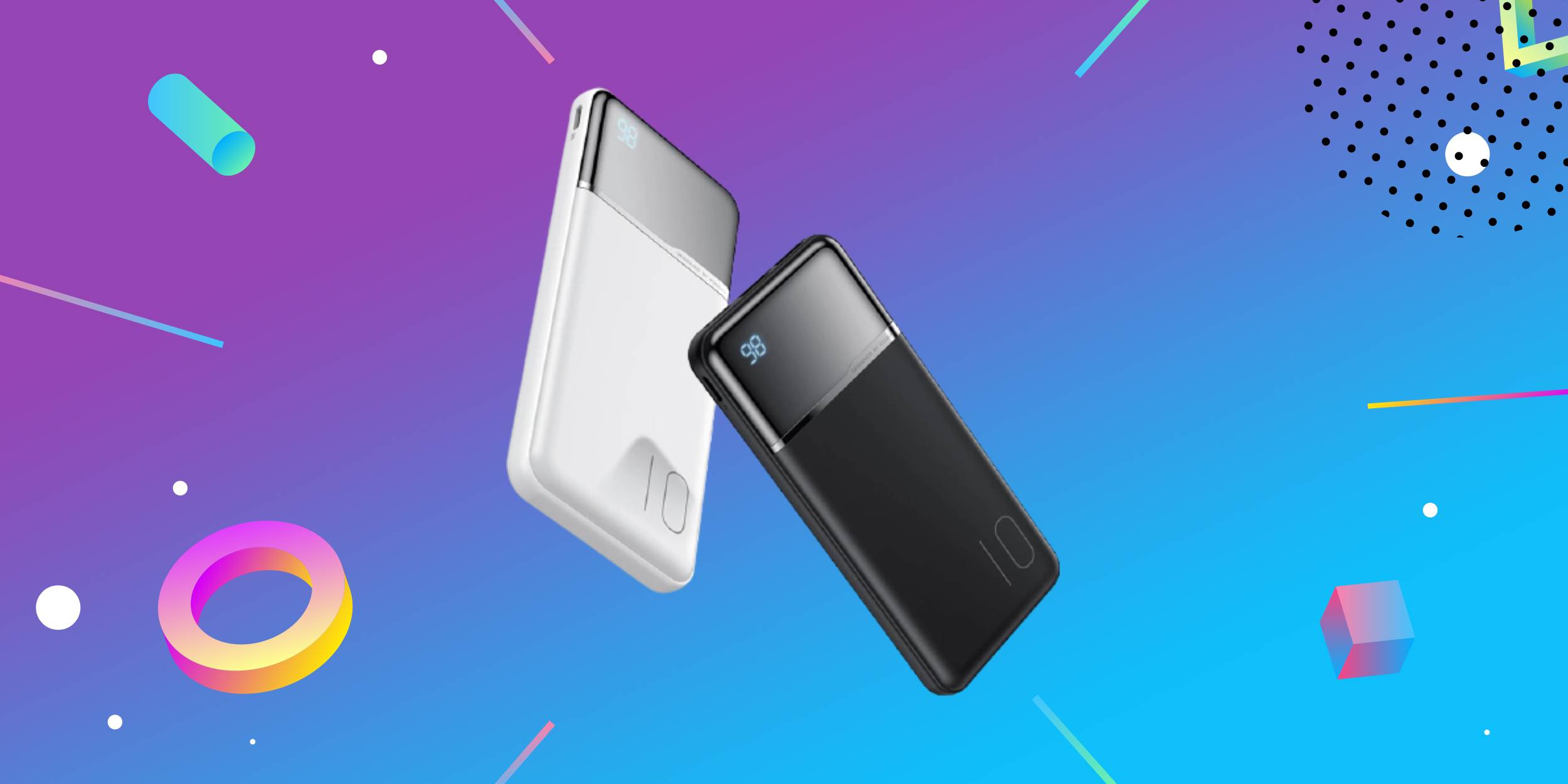 Тонкий пауэрбанк с дисплеем